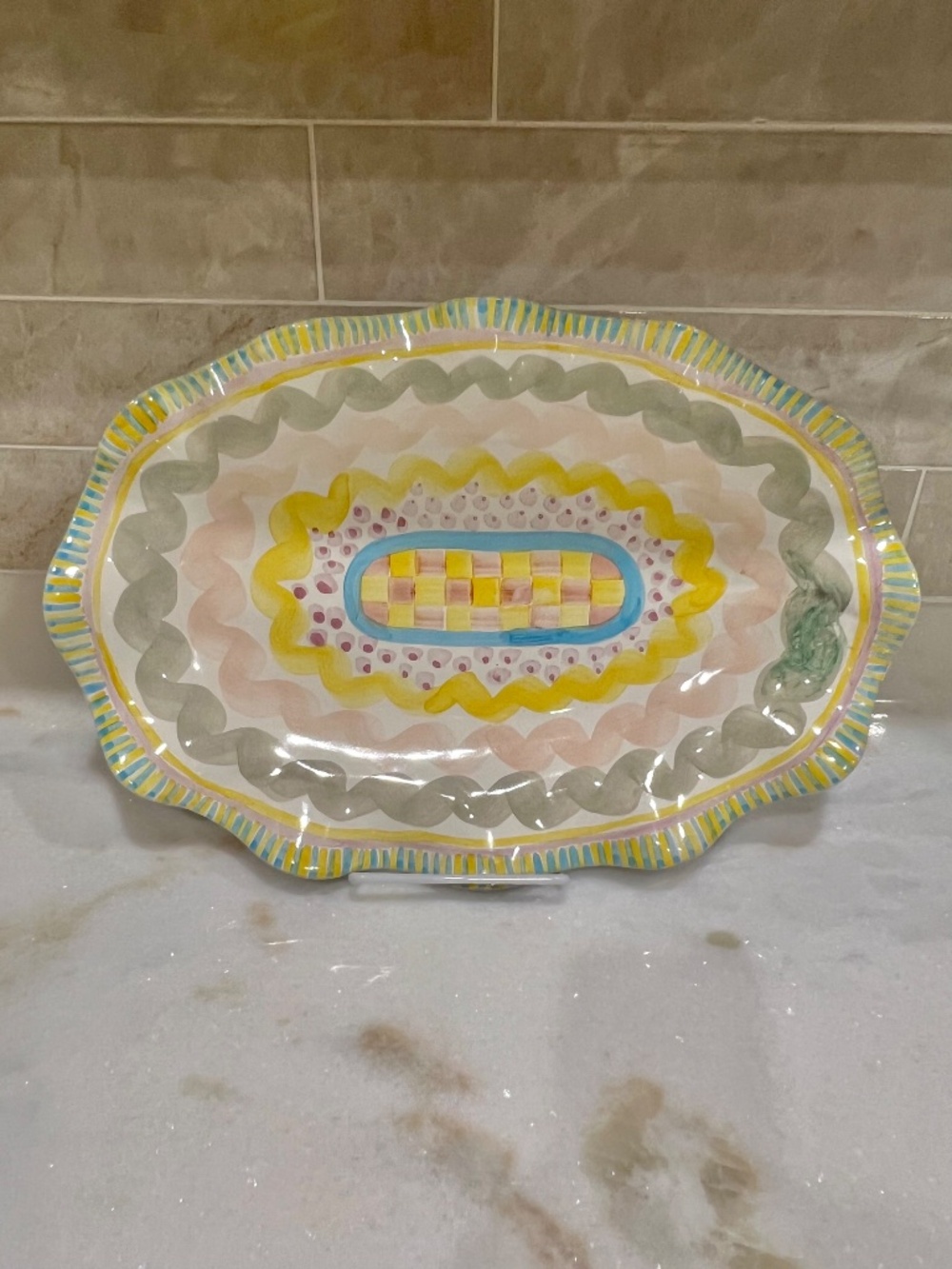 🎀  Mackenzie-Childs Fluted Rim Large Platter 🎀